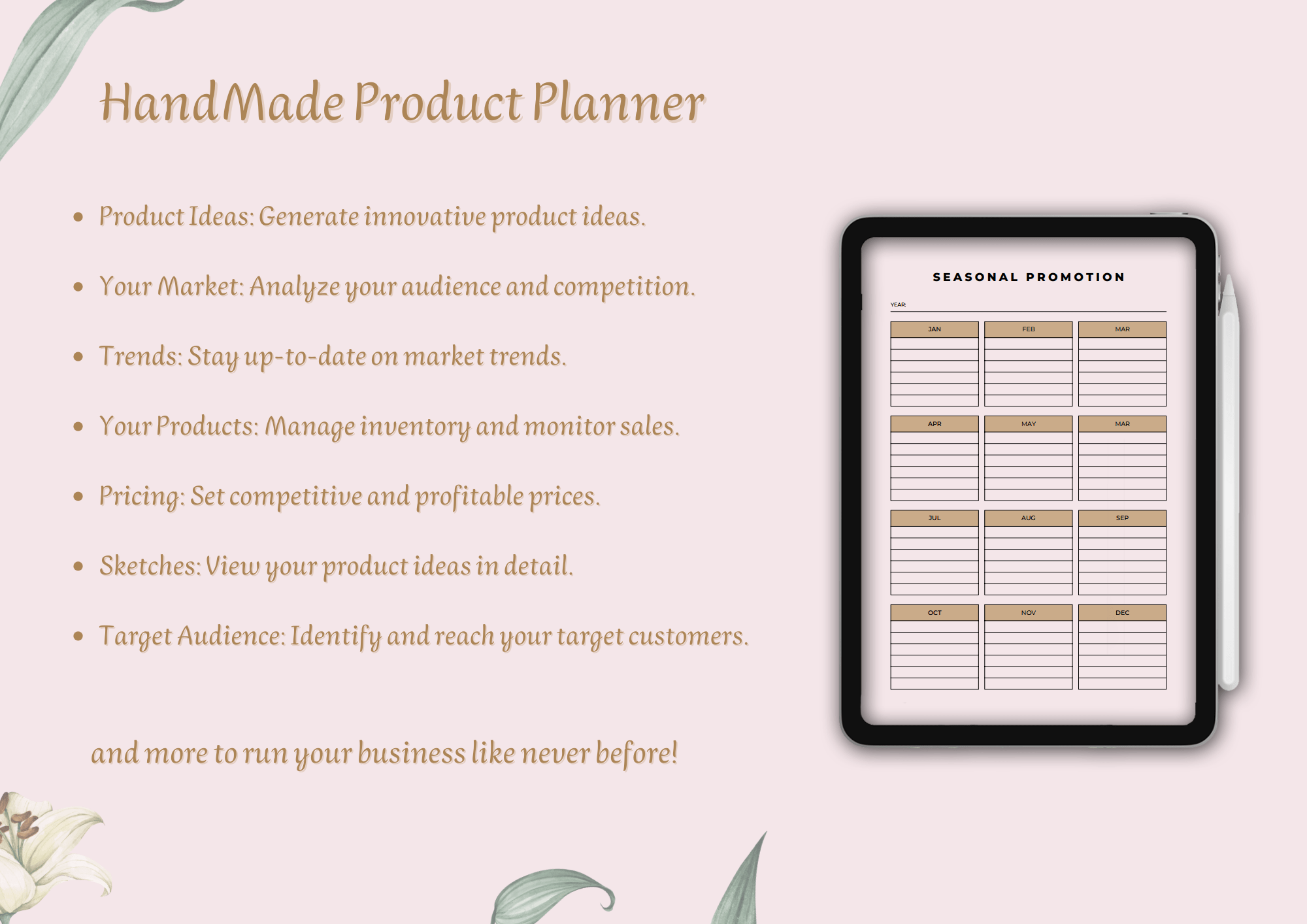 Handmade Product Planner