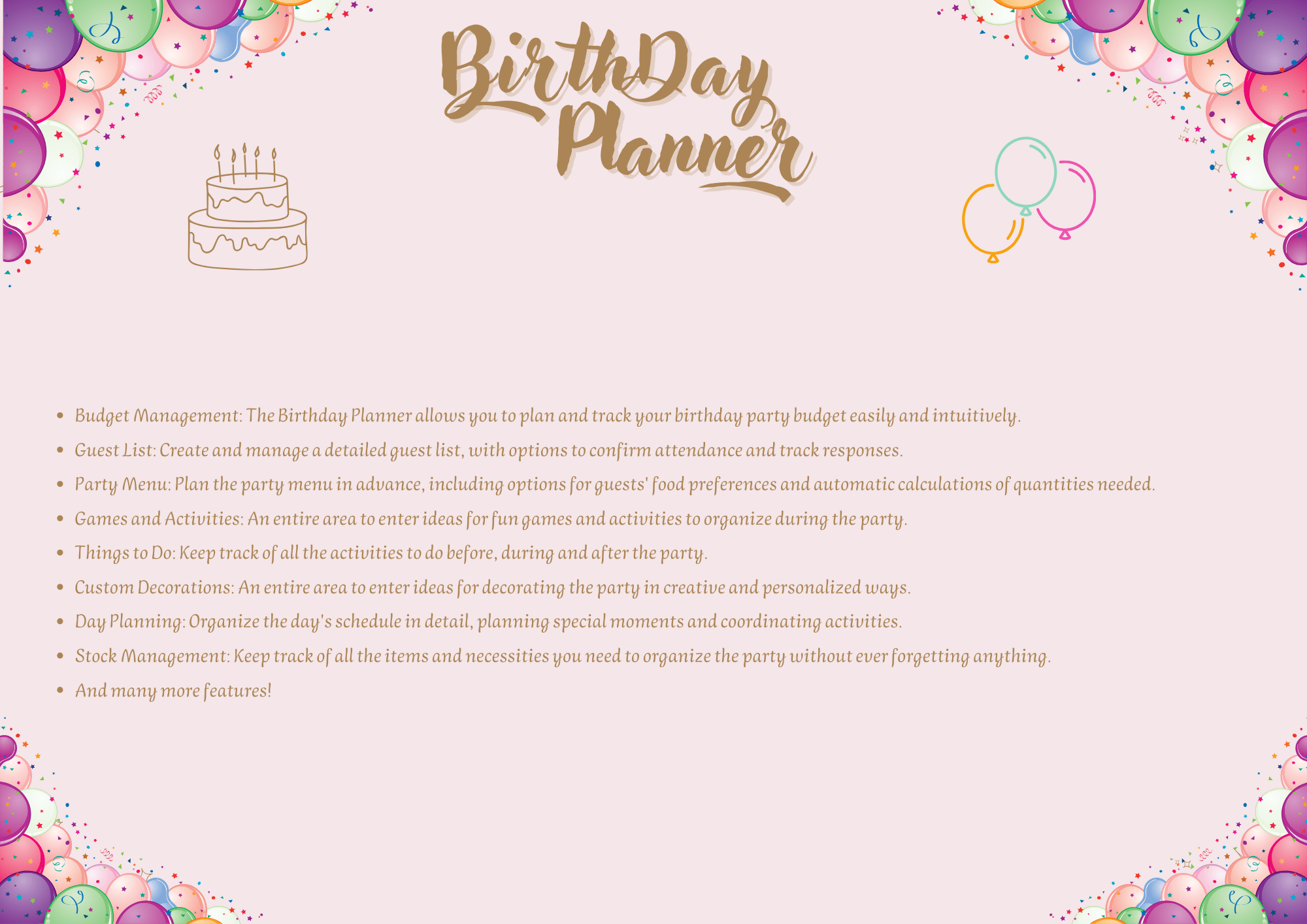 Birthday Planner